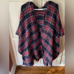 QUAGGA Plaid Shawl Wrap Cape Poncho